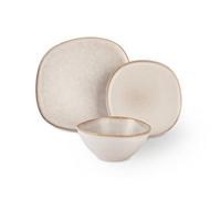 Excelsa Stone Service de vaisselle 12 pièces, céramique Stoneware, crème