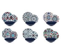 Excelsa Topkapi Service de vaisselle 18 pièces, porcelaine et Stoneware, décoration multicolore, 6 personnes