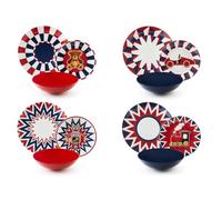 Excelsa Vintage Toys Service de vaisselle 12 pièces, porcelaine, set 4 personnes, multi-décors