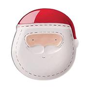 Excelsa Xmas Country Style Assiette en céramique, Blanc/Rouge