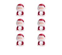 Excelsa Xmas Country Style Lot de 6 porte-serviettes en céramique, blanc/rouge Motif Père Noël