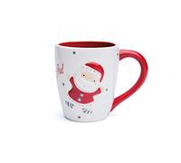 Excelsa Xmas Country Style Tasse en céramique, Blanc/Rouge