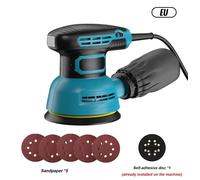 Excentriqueuse 125 mm - Ponceuse vibrante électrique - Vitesse variable - Prise européenne 220V - Pour bois et meubles - Livrée avec papier de verre et disque de polissage - Standard
