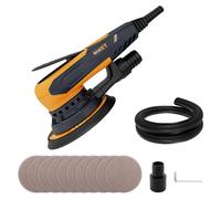 Excentriqueuse de 150 mm, 350 W, sans balais, vitesse réglable en 6 positions, course de 2,5 mm, coffret de 10 pièces.