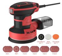 Excentriqueuse électrique - Machine de ponçage et de polissage - 300 W - 6 vitesses - Plateau de ponçage de 12,7 cm - Pour le bois et la finition automobile - Collecteur de poussière - Support de ponç