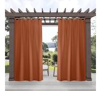 Exclusive Home Cabana Lot de 2 Panneaux de Rideaux Solides pour intérieur/extérieur avec languettes Auto-agrippantes filtrant la lumière, 137,2 x 274,3 cm, Orange Mecque