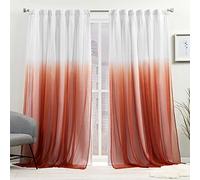 Exclusive Home Crescendo Lot de 2 Rideaux occultants doublés avec languettes cachées 132,1 x 274,3 cm, Orange