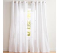 Exclusive Home Curtains Exclusif Maison Rideaux Loha en Lin Grommet Top fenêtre Panneau de Rideau Paire, Polyester, Blanc Hivernal, 84" Length
