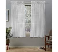 Exclusive Home Curtains Lot de 2 Panneaux supérieurs plissés Belges Blanc d'hiver 30 x 63 cm