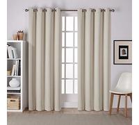 Exclusive Home Curtains Paire de Panneaux occultants en Satin tissé à œillets, Lin, 132,1 x 213,4 cm, 2 pièces