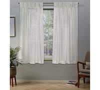 Exclusive Home Curtains Paire de Panneaux Transparents plissés Belges, Flocons de Neige, 76,2 x 160 cm, 2 pièces