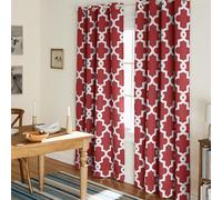Exclusive Home Curtains Town & Country Everyday Exclusif Maison Rideaux Ferronnerie en Satin de Coton tissé fenêtre Panneau de Rideau Paire, Polyester, Bordeaux, 52x96