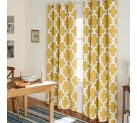 Exclusive Home Curtains Town & Country Everyday Ironwork Paire de Panneaux occultants tissés à œillets, Robe d'été Jaune, 132,1 x 213,4 cm, 2 pièces