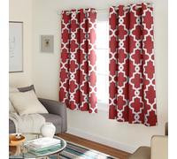 Exclusive Home Curtains Town & Country Everyday Ironwork Paire de Rideaux occultants en Satin pour fenêtre, Polyester, Bordeaux, W 52" x L 63" (2 Panels)