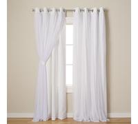 Exclusive Home Curtains Town & Country Luxe Catarina Paire de Rideaux occultants et Transparents à œillets, Tissu, Blanc Hivernal, 52x84