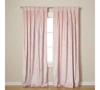Exclusive Home Curtains Town & Country Luxe Lot de 2 Rideaux d'intérieur en Velours épais et Solides, filtrant la lumière, Triple Plis pincés, Velours Pelucheux, 68,6 x 213,4 cm, Rose poudré