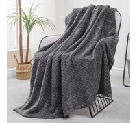 Exclusivo Mezcla Plaid Couverture à Chevron, 130 x 170 cm, Gris | Motif chevron raffiné, double face pelucheuse ultra-douce. Chaleur enveloppante sans excès, idéal pour canapé, lit ou voyage