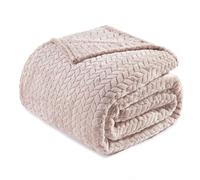 Exclusivo Mezcla Plaid Couverture à Chevron, 230 x 270 cm, Chameau | Motif chevron raffiné, double face pelucheuse ultra-douce. Chaleur enveloppante sans excès, idéal pour canapé, lit ou voyage