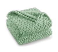 Exclusivo Mezcla Plaid Doux à Motif géométrique, 220 x 240 CM, Vert Clair | Couverture douce et chaude, motif jacquard géométrique alvéolé, chaleur enveloppante sans lourdeur