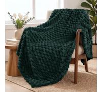 Exclusivo Mezcla Plaid Gaufré, Couverture Douce, 130 x 170 cm, Vert Forêt | Couverture Polaire Waffle, motif nid d'abeille texturé, toucher doux et chaud, chaleur enveloppante pour les nuits froides