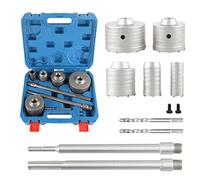 EXELCO Scie Cloche Béton 9 pcs Foret à Béton avec Tige SDS Plus 300mm, SDS Max, 2 Forets de Centrage, 5 Expansion de 30/40/65/80/100mm Mèche de Forage Carotteuse Trépan Beton pour Ciment Brique Mur