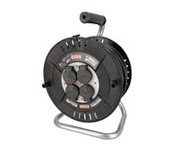 EXEN Enrouleur Électrique 40 m 4 Prises Type E avec Terre - Enrouleur Ménager et Rallonge Électrique 3×2,5 mm² 230V IP44 3300W - Enrouleur de Câble d'Exteriéur pour Jardin, Chantier, Garage