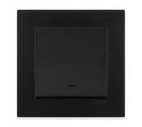 EXEN Interrupteur Unipolaire Simple avec Éclairage LED Complet avec Cadre Simple KARELL Noir - Ensemble Cadre 1 Poste + Interrupteur d’Éclairage Encastré - All-in-One