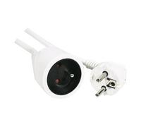 exertis Connect - Rallonge de câble d'alimentation - power CEE 7/7 (M) incliné pour CEE 7/5 (F) droit - 16 A - 3 m - blanc