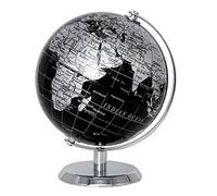 EXERZ 14 cm mini globe terrestre noir rotatif de bureau globe | avec acier inoxydable socle pour maison bureau école Idéal au quotidien à la maison école bureau voyage et pour offrir