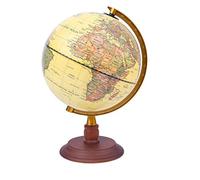 Exerz 20cm Antique Globe avec une support en bois - carte anglaise - globe terrestre tournant vintage décoratif - diamètre 20cm