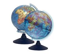 Exerz 21cm Globe Lumineux, Carte anglaise - Carte physique de jour/Constellation étoiles avec éclairage - Globe Terrestre Pivotant (21cm neuf)