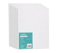 Exerz 24x30cm Panneaux de Toile 6pcs, 3mm Cartons entoilés, Toile à Peindre - 280GSM, 100% Coton, Blanche, Triple apprêt/Sans Acide/Grain Moyen - Huile Gouache Acrylique