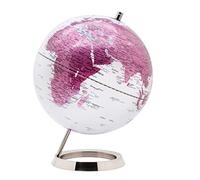 Exerz 25cm Globe Terrestre Rose Métallisé - en Anglais - Décoration de Bureau Éducationnel/géographique/Moderne - avec Base en métal (25cm Rose)