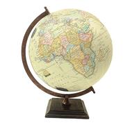 EXERZ 30cm Antique Globe avec base carrée en bois, Carte en Anglais, carte moderne couleur vintage, artisanat fait main