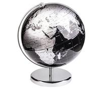 Exerz 30cm Globe Métallique Noir - en Anglais - Décoration de bureau Éducationnel/géographique/moderne - base en métal - Diamètre: 30cm