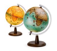 EXERZ 30cm Globe terrestre illuminé - Carte anglaise - Carte moderne couleur antique, style vintage