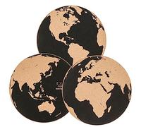 EXERZ 30cm Lot de 3 panneaux d'affichage de carte du monde, tableau mémo en liège, montage adhésif sans résidu, pinnable