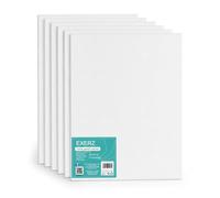Exerz 30x40cm Panneaux de Toile 6pcs A3, 3mm Cartons entoilés, Toile à Peindre - 280GSM, 100% Coton, Blanche, Triple apprêt/Sans Acide/Grain Moyen - Huile Gouache Acrylique