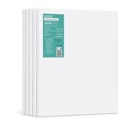 EXERZ 30x40cm Toiles pré-étirées 5 pièces - 1,7cm D'épaisseur Toiles à Peindre Encadrées/ 280GSM/ 100% Coton/Triplement Apprêtée/Sans Acide/Grain Moyen/ - Peinture à Huile/Gouache/Acrylique
