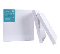 EXERZ 40x40cm Toiles Encadrées Bord Profond 4 Pièces 3 8CM épaisseur 380GSM 100% Coton Triple Apprêt Peinture Acrylique/Huile