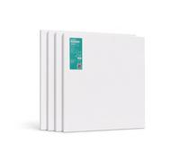 Exerz 60x60cm Toiles pré-étirées 4pcs - 1,7 cm - 100% coton - Triple apprêt - Sans acide - Grain moyen - Peinture acrylique professionnelle - Peinture à l'huile
