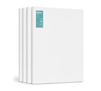 EXERZ 70x80cm Toiles pré-étirées 4 pièces - 1,7cm D'épaisseur Toiles à Peindre Encadrées/ 280GSM/ 100% Coton/Triplement Apprêtée/Sans Acide/Grain Moyen/ - Peinture à Huile/Gouache/Acrylique