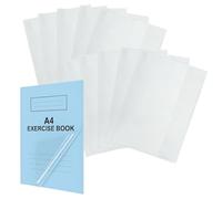 EXERZ A4 Protège-cahiers 10pcs/ Couver-livre de cahier d'exercices transparent résistant à l'eau - Vestes de protection à enfiler pour ordinateur portable, pochette en PVC (lot de 10)