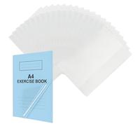EXERZ A4 Protège-cahiers 20pcs/ Couver-livre de cahier d'exercices transparent résistant à l'eau - Vestes de protection à enfiler pour ordinateur portable, pochette en PVC (lot de 10)