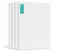 EXERZ, ensemble de 4 toiles sur châssis, 40x50 cm. Toiles pour artistes, 100% coton, 280 g/m², épaisseur 1,7 cm, apprêtées trois fois, sans acide, grain moyen – idéales pour la peinture acrylique et à