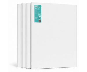 EXERZ, ensemble de 4 toiles sur châssis, 50x60 cm. Toiles pour artistes, 100% coton, 280 g/m², épaisseur de 1,7 cm, apprêtées trois fois, sans acide, grain moyen – Idéales pour la peinture acrylique e