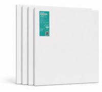 EXERZ, ensemble de 4 toiles sur châssis, 60x60 cm. Toiles pour artistes, 100% coton, 280 g/m², épaisseur de 1,7 cm, apprêtées trois fois, sans acide, grain moyen – idéales pour la peinture acrylique e