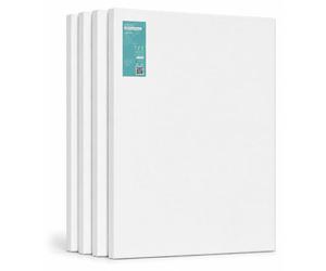 EXERZ, ensemble de 4 toiles sur châssis, 70x80 cm. Toiles pour artistes, 100% coton, 280 g/m², épaisseur de 1,7 cm, apprêtées trois fois, sans acide, grain moyen – Idéales pour la peinture acrylique e