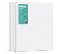 EXERZ, ensemble de 5 toiles sur châssis, format 30x40 cm – Toiles pour artistes, format A3, 100% coton, 280 g/m², épaisseur 1,7 cm, apprêt triple, sans acide, grain moyen – Adaptées à la peinture acry