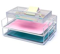 Exerz : Ensemble de classeurs 2 pièces / Trieur de documents / Organisateur multifonctionnel pour bureau / Récipient à documents pour bureau, école, études, tiroir 2 en 1, gain de place (noir)
